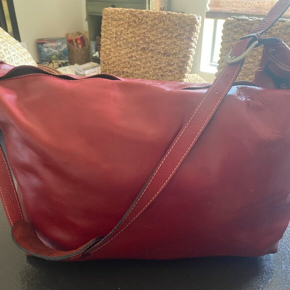Overnight Bag by Latico - Red Leather - Picture 3 of 6